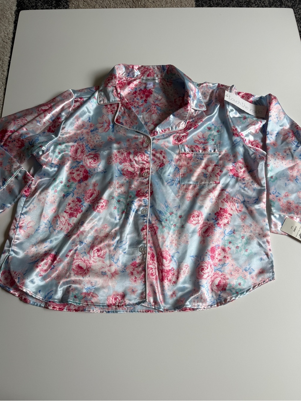 Miss Elaine Vintage Women’s Pajama Set - Pink Roses - Size XL